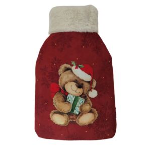 BOUILLOTTE OURS DE NOEL EN FAUSSE FOURRURE