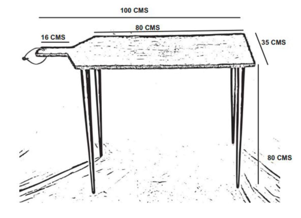 CONSOLE PLANCHE EN MANGUIER ET METAL 100 X 80 X 35 CM - Photo N°4
