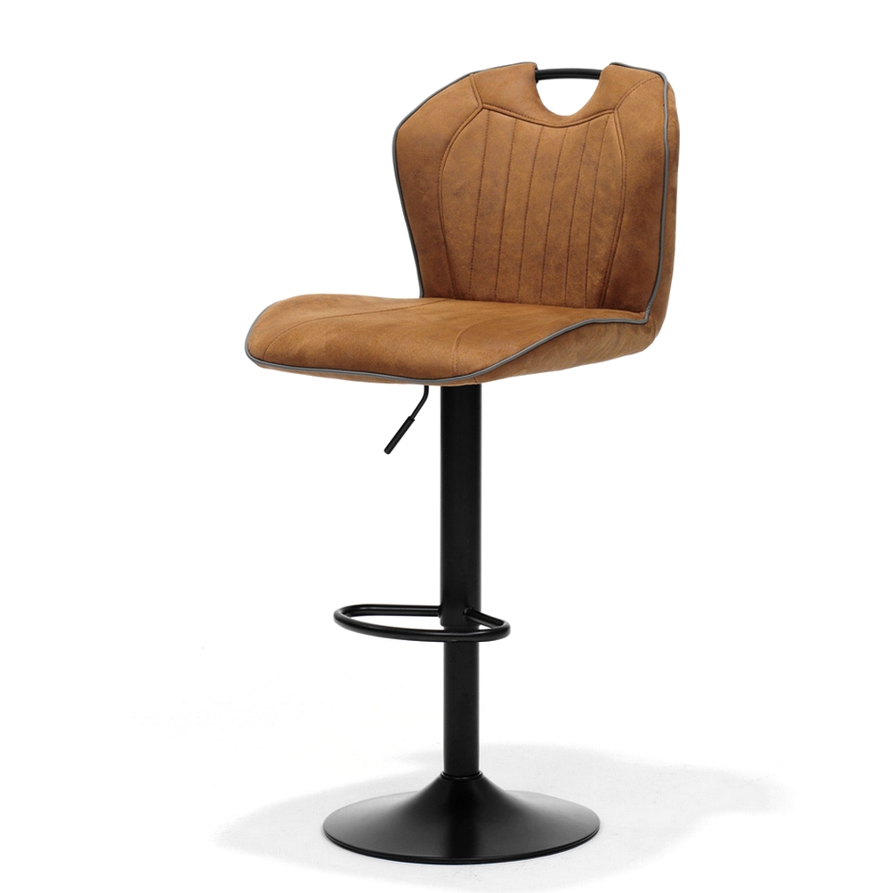 CHAISE DE BAR CORDOBA COULEUR COGNAC REGLABLE  HAUTEUR 49 X 56 X 93/113CM - Photo N°1