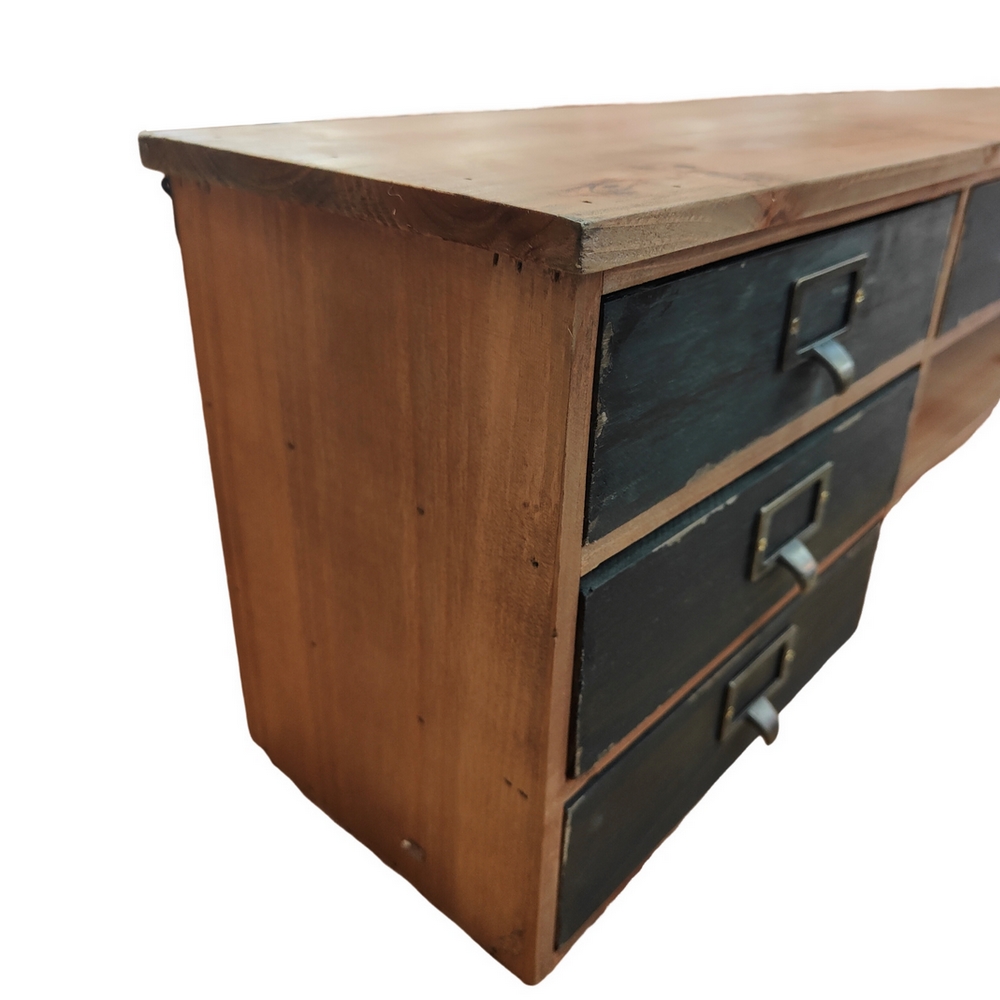 ETAGERE MURALE 8 TIROIRS 2 NICHES ET 3 PATERES 109 X 26 X 19 CM - Photo N°2