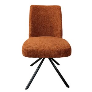 CHAISE TOSCA 1 PIEDS METAL NOIR ASSISE PIVOTANTE TISSU ROUILLE 48 X 60 X 87CM