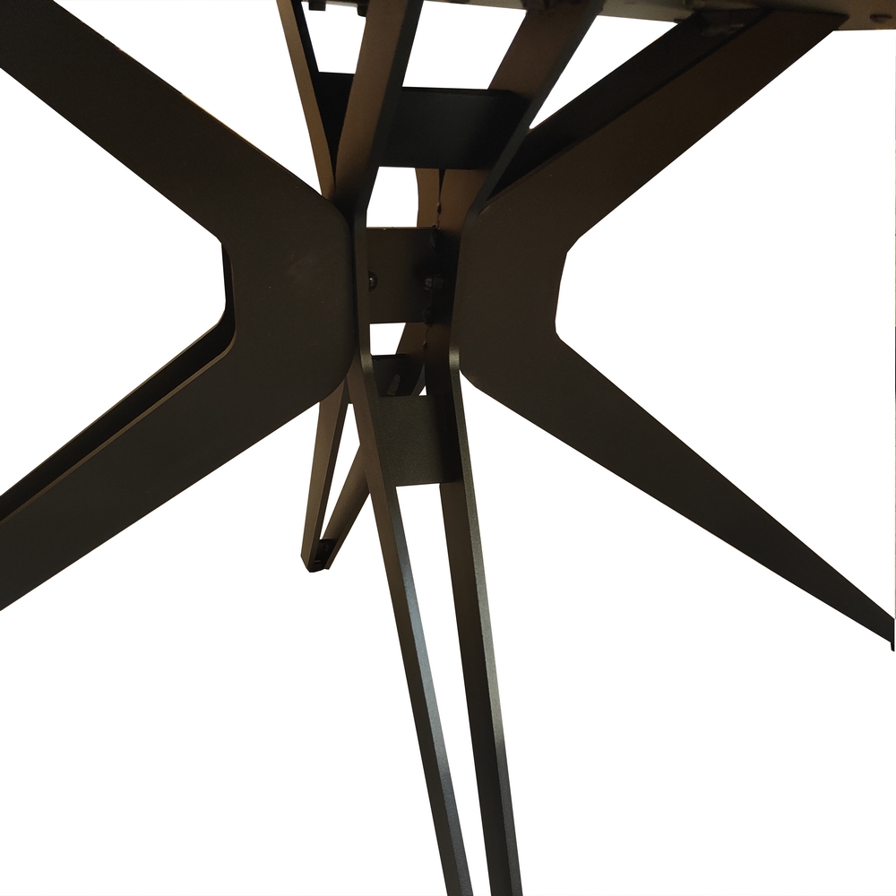 TABLE WING NOIR CERAMIQUE MARBRE 180/280 X 98 X 76 CM - Photo N°5