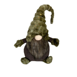 GRAND GNOME EN TEXTILE VERT ET MARRON 60 CM