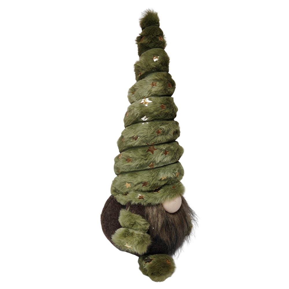 PETIT GNOME EN TEXTILE VERT HAUT 37 CM - Photo N°2