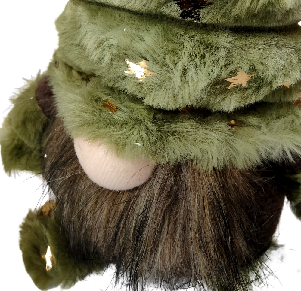 PETIT GNOME EN TEXTILE VERT HAUT 37 CM - Photo N°3