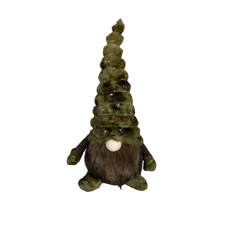 PETIT GNOME EN TEXTILE VERT HAUT 37 CM - Photo N°5