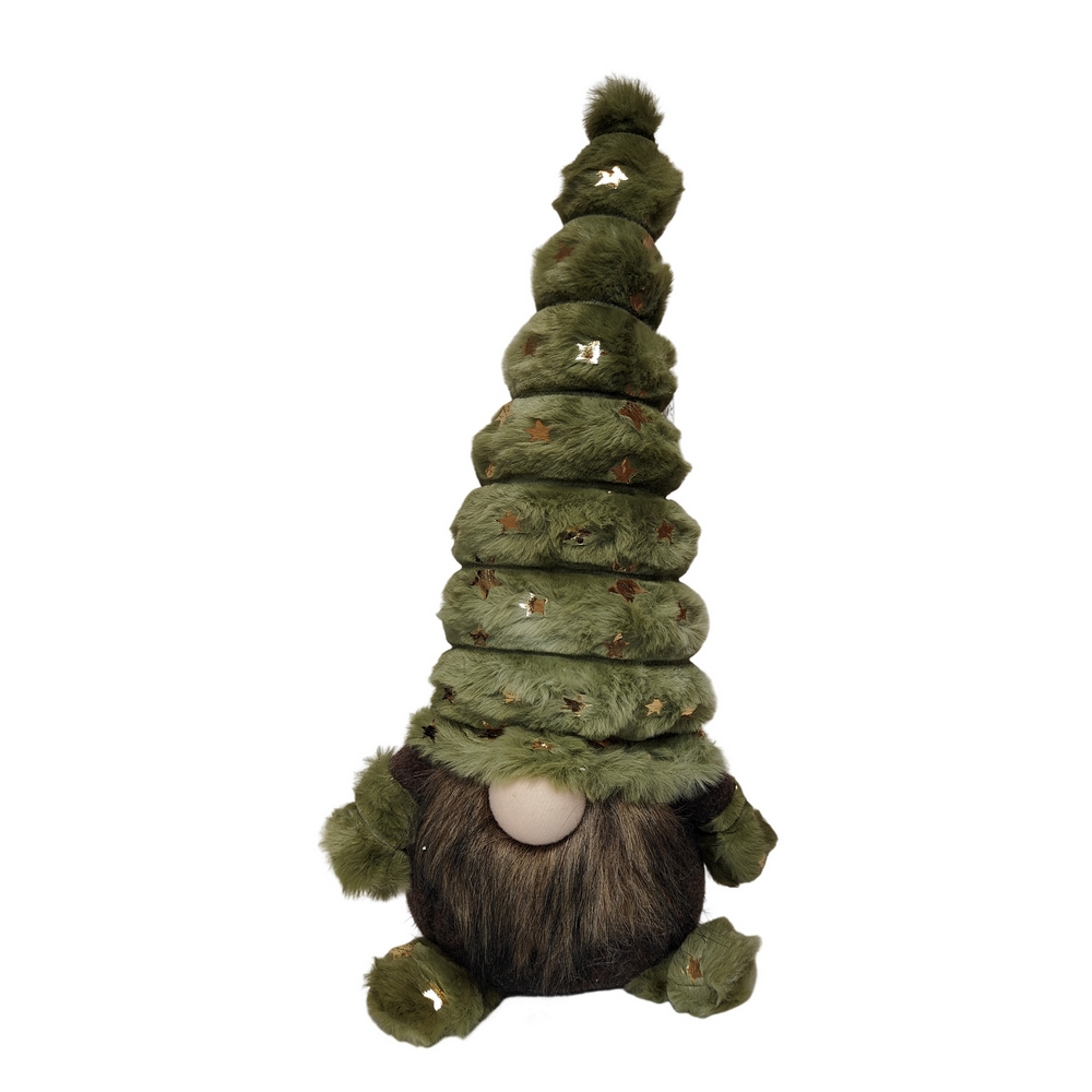 PETIT GNOME EN TEXTILE VERT HAUT 37 CM - Photo N°1
