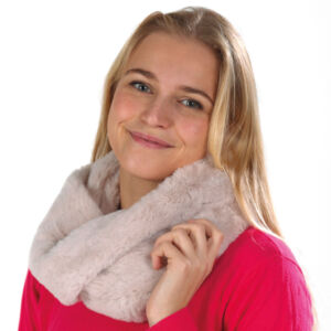 TOUR DE COU FACON FOURRURE COULEUR BEIGE 38 X 20 CM