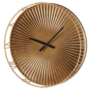HORLOGE MURAL METAL DORE CHIFFRE ROMAINS SUR LE COTE CM