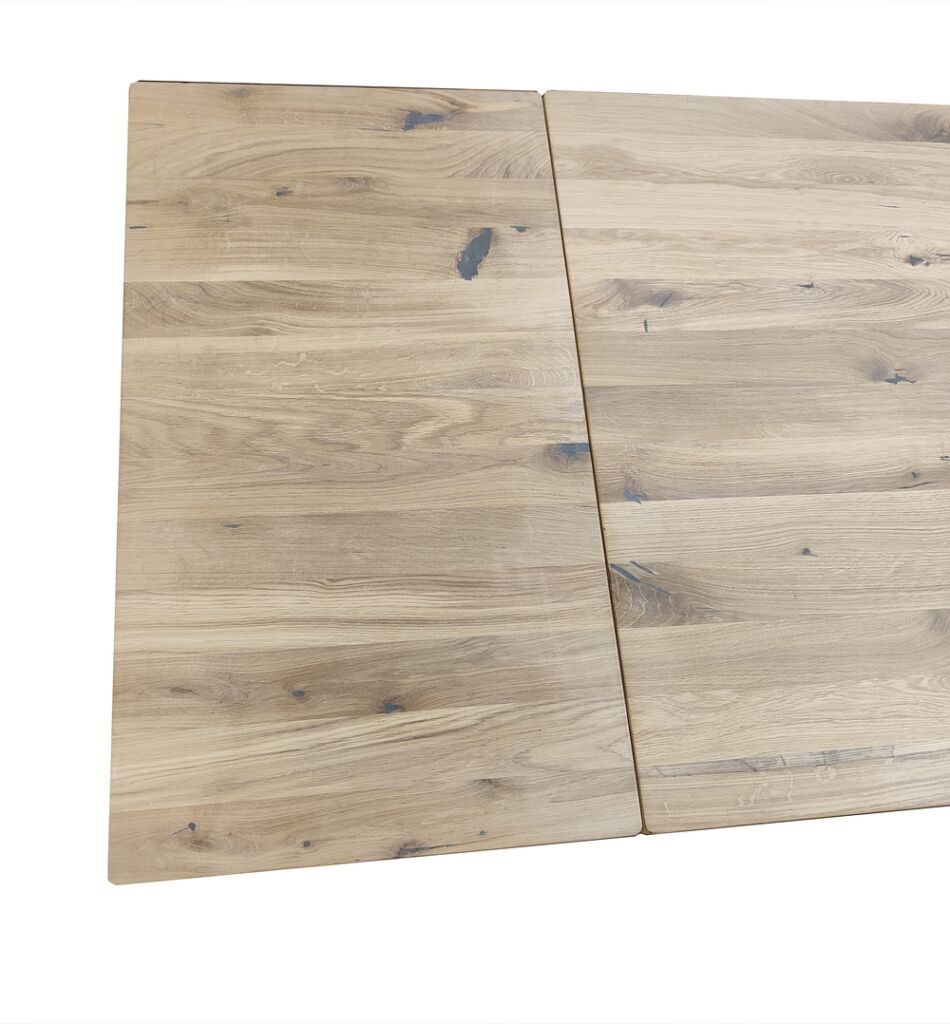 TABLE KENT CHENE HUILE PIED METAL NOIR 200 X 90 X 75 CM - Photo N°7