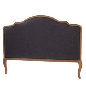 TETE DE LIT LOBERON TISSU GRIS ET BOIS 169 X 125 X 4 CM