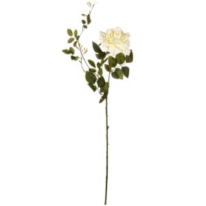 BRANCHE DE ROSE BLANCHE ARTIFICIELLE 76 CM