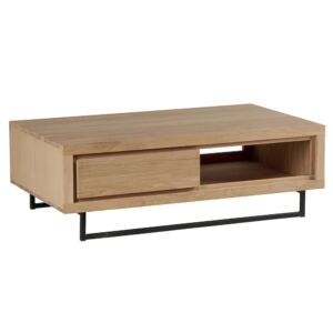 TABLE BASSE RIPLEY CHENE MASSIF HUILE 1 TIROIR  120 X 70 X 40 CM