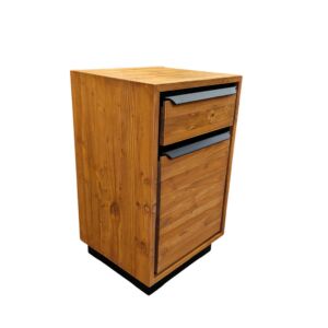 MEUBLE CONFITURIER RETRO 1 P - 1T EN PIN MASSIF ET NOIR 52 X 85 X 45 cm