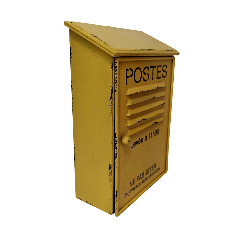 BOITE A CLEFS LA POSTE JAUNE ANTIQUE 22X31X10 - Photo N°3