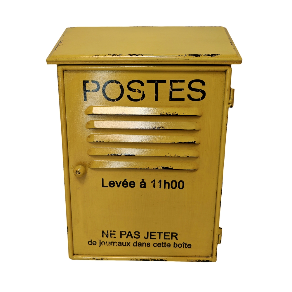 BOITE A CLEFS LA POSTE JAUNE ANTIQUE 22X31X10 - Photo N°1