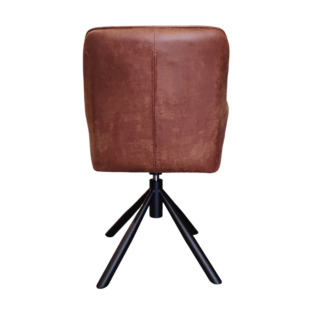 CHAISE ACCOUDOIR TOURNANTE RITCHEY PIEDS NOIR TISSU MICROFI HAVANE 62 X87X 57 CM - Photo N°5