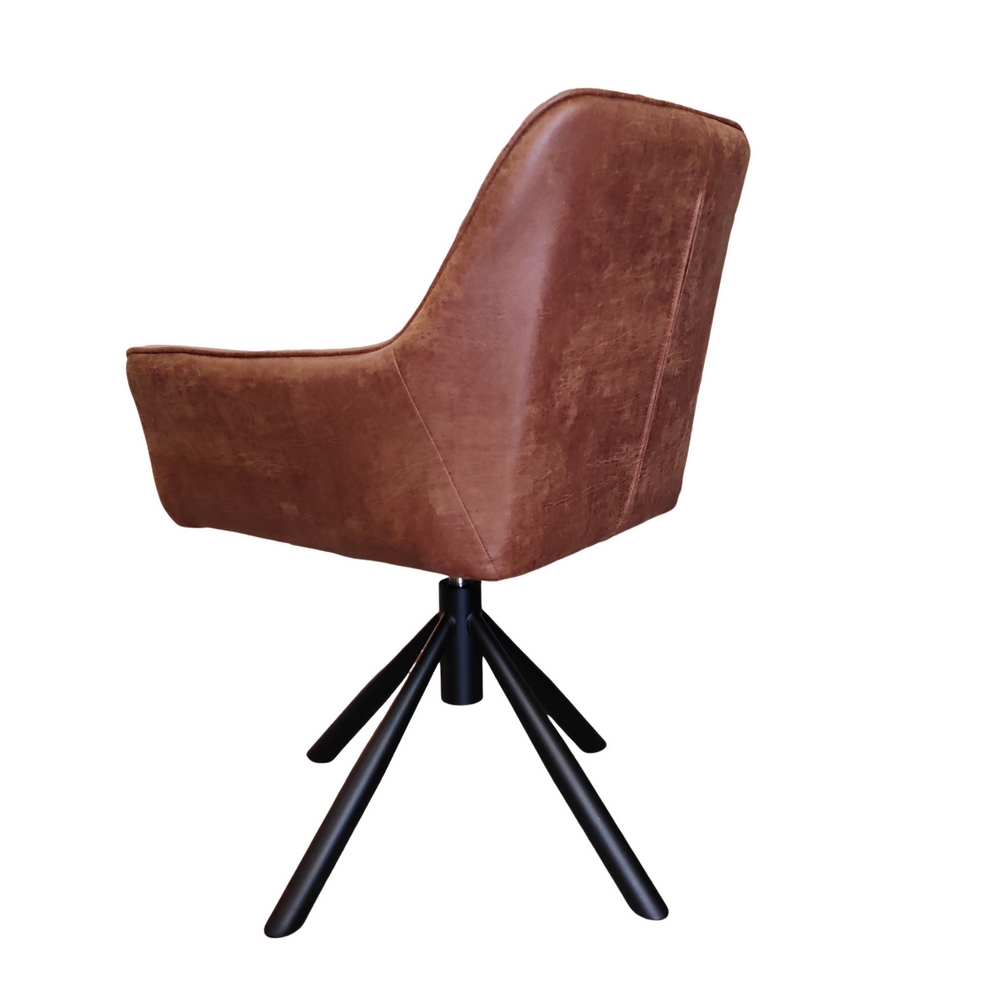 CHAISE ACCOUDOIR TOURNANTE RITCHEY PIEDS NOIR TISSU MICROFI HAVANE 62 X87X 57 CM - Photo N°3