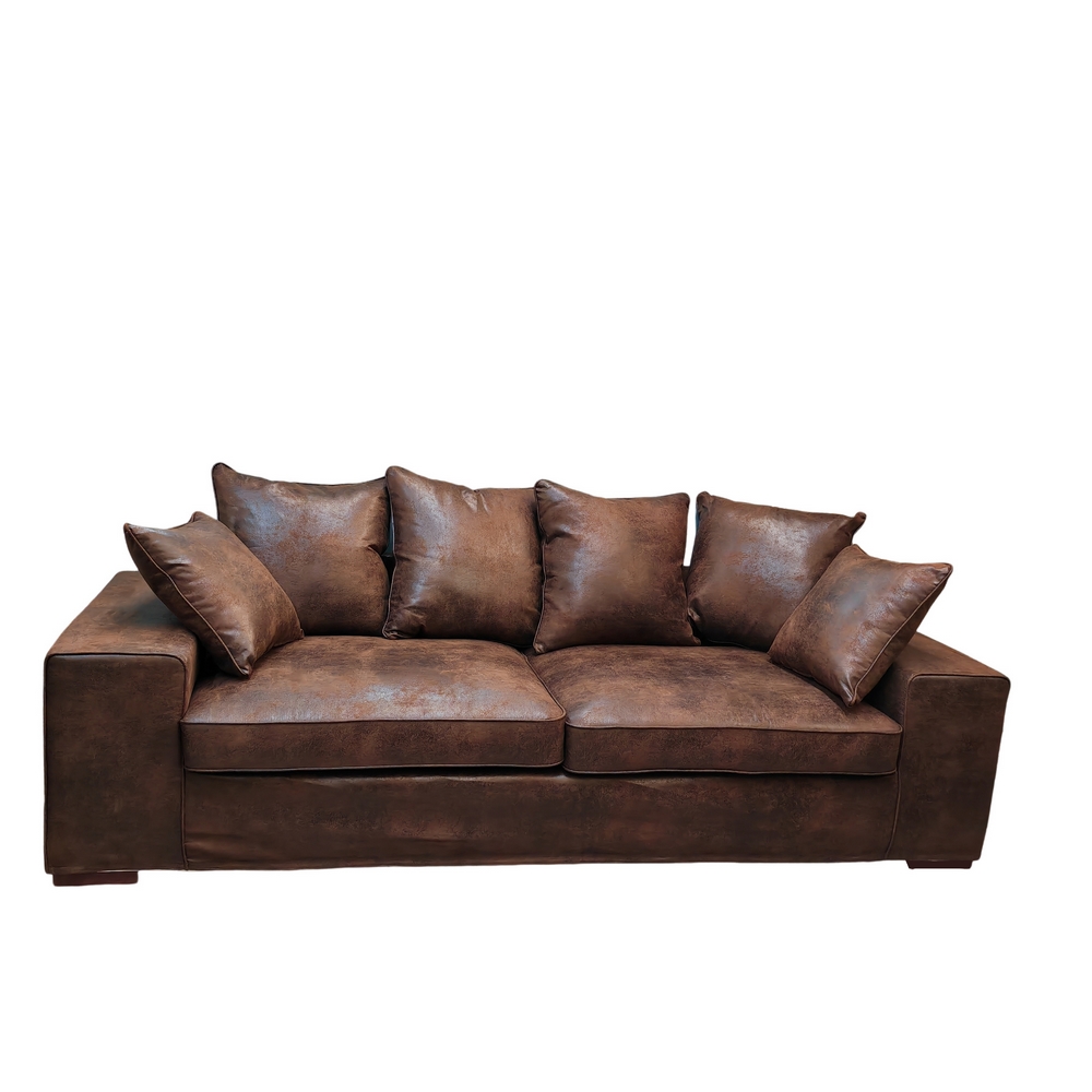 CANAPE ANGIE 3 PLACES TISSU GOBI HAVANE 231 X 85 X 90 CM - Photo N°1