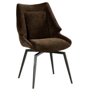 CHAISE NIKO PIED FIXE NOIR TISSU CHOCOLAT 66 X 88 X 52 CM