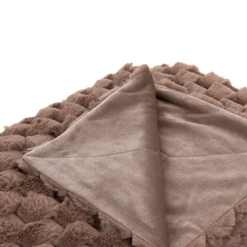 PLAID DIANA COULEUR TAUPE 130 X 170 CM - Photo N°2