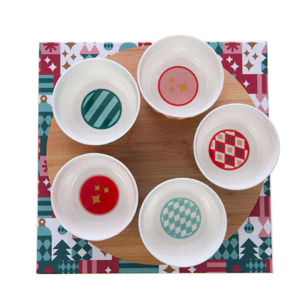 PLAT APERO 5 BOLS COLLECTION SANTA FE 30 X 30 X 11 CM - Photo N°3