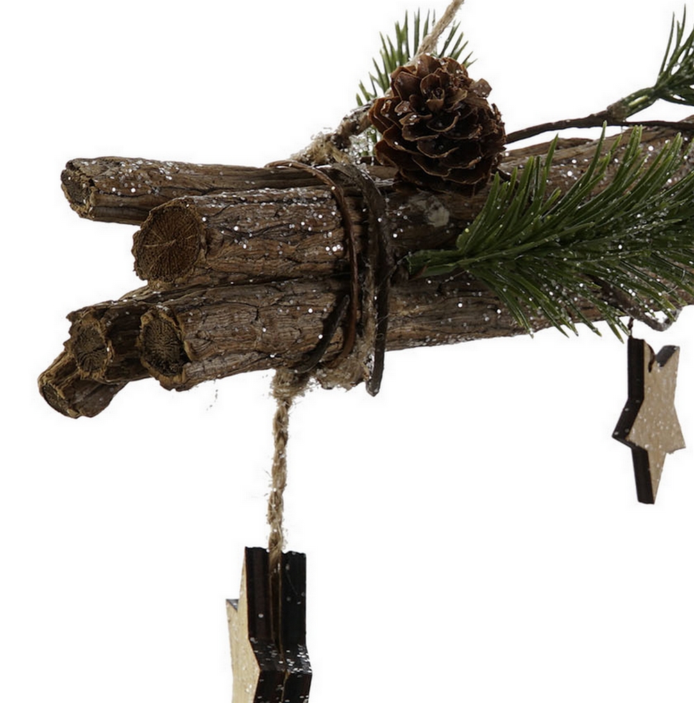 Décoration Suspendue De Noël En Bois - Plaque "MERRY CHRISTMAS" Pour Porte, Mur Ou Fenêtre - 18,5x12,5 Cm