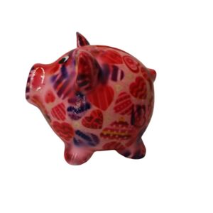 TIRELIRE ROSIE COCHON POMME PIDOU ROSE ET COEUR