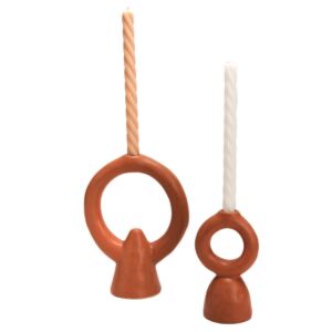 CHANDELIER NATURE ABSTRAIT EN RESINE COULEUR OCRE  18 X 8 X 10.5 CM