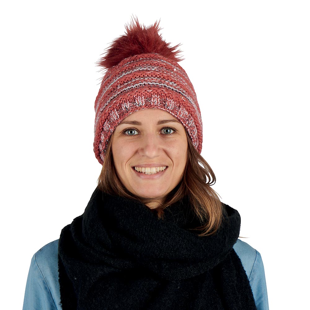 Bonnet D'hiver épais Et Chaud Doublé En Polaire Tricotée Avec