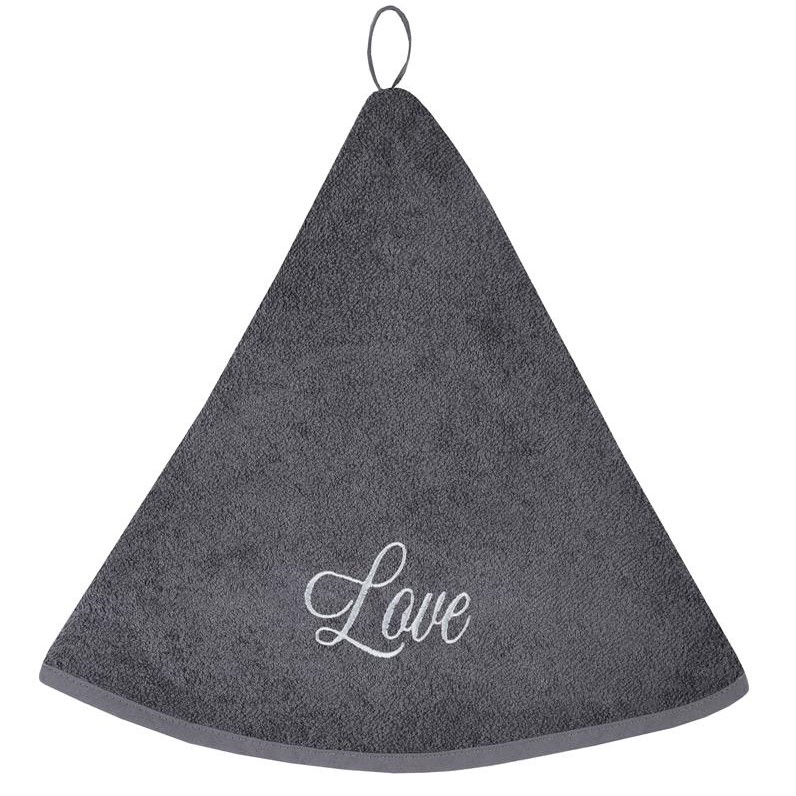 ESSUIE-MAINS 60 CM ROND EN EPONGE GRIS LOVE - Photo N°1