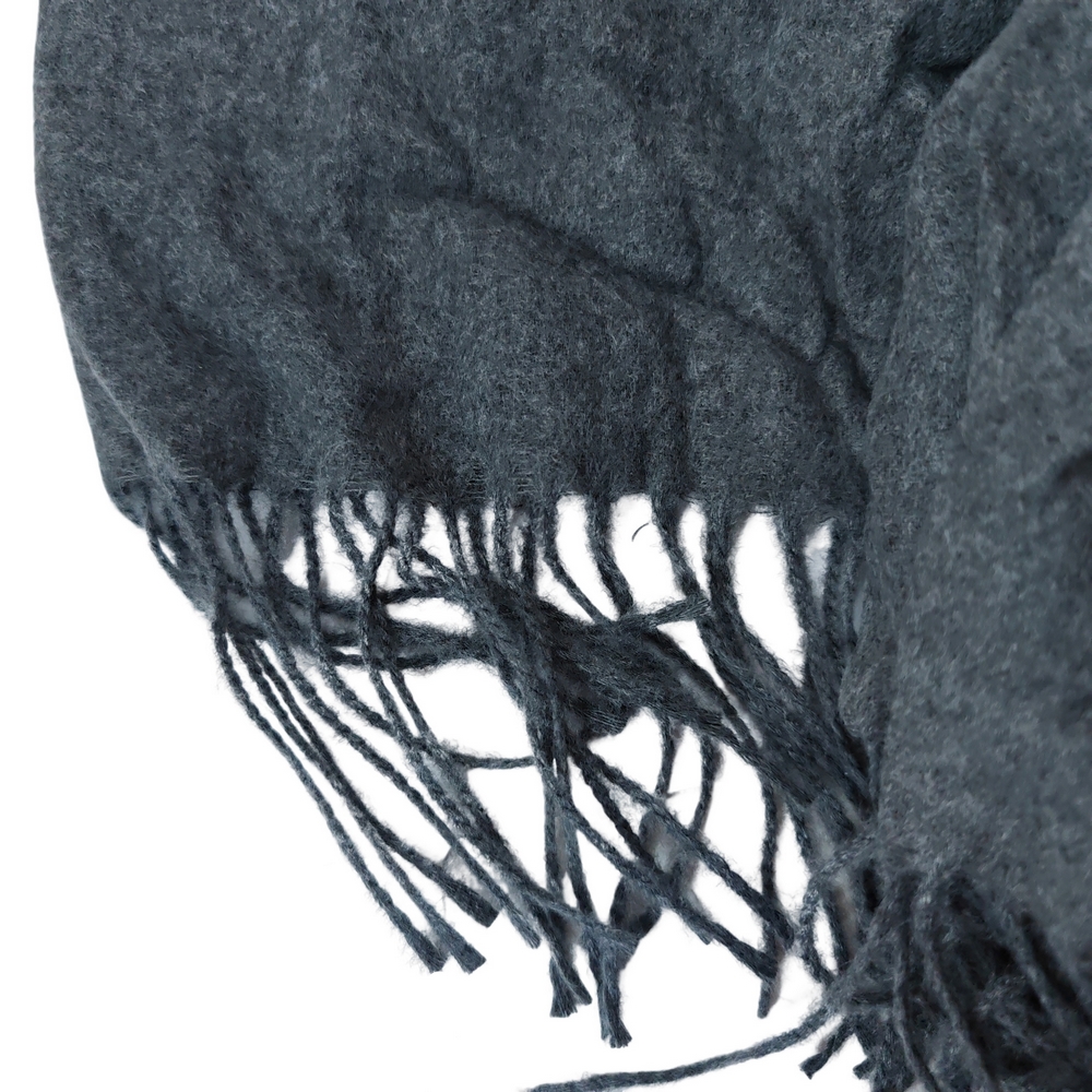 ECHARPE A FRANGES GRISE 187 X 68 CM - Photo N°2