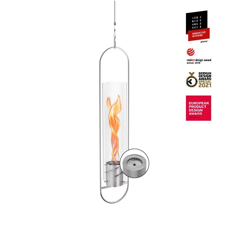 SPIN 900 FEU SUSPENDU ARGENT BIOETHANOL 65 X 21 X 13 CM - Photo N°5