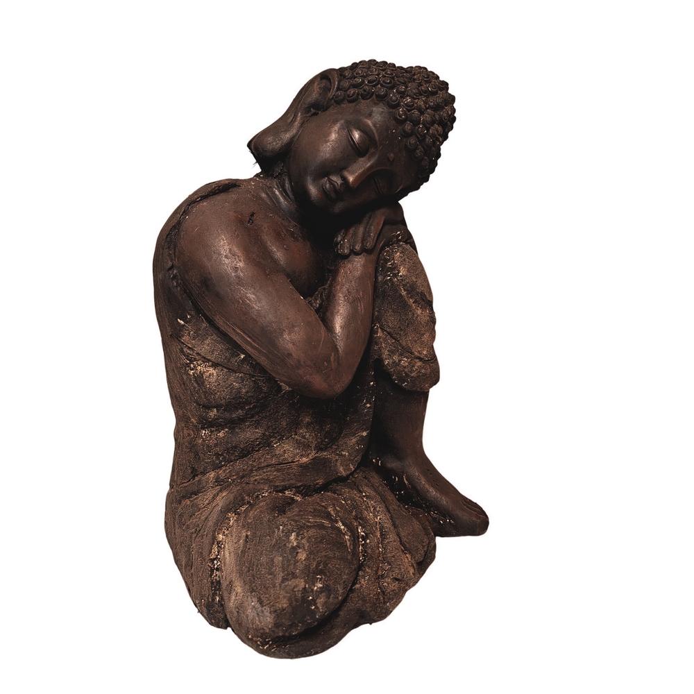 STATUE FIBRE DE VERRE SAKYAMUNI REVEUR 43 CM BOUDDHA VIEILLI - Photo N°5