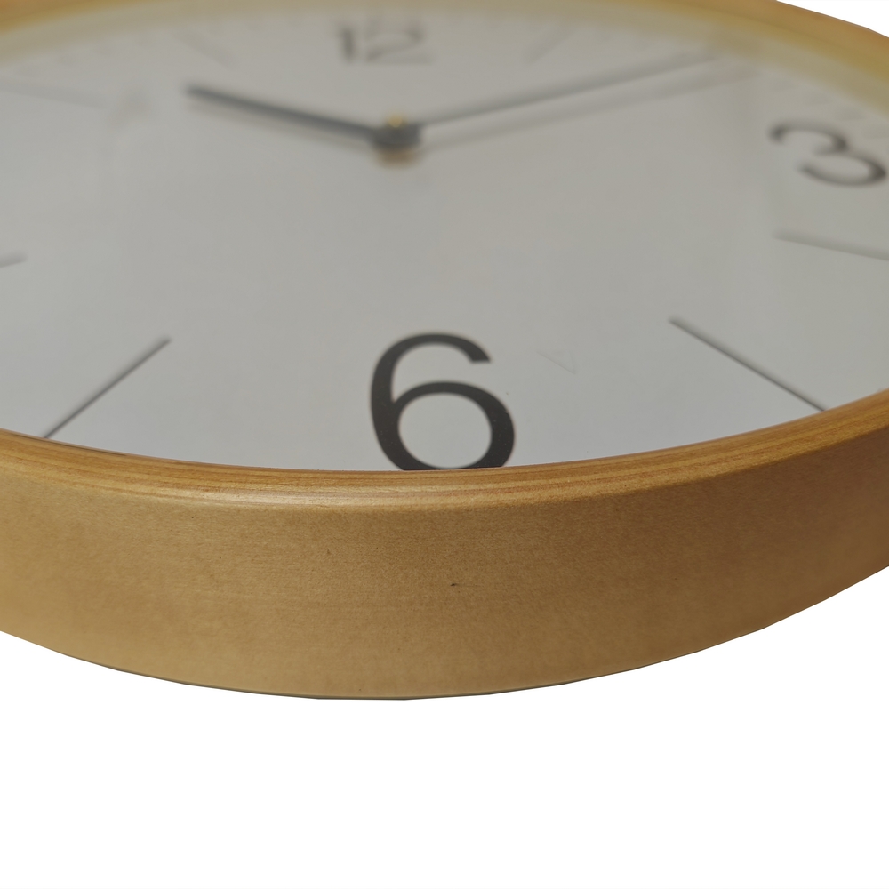 HORLOGE TEMPUS BOIS CLAIR FOND BLANC  40 CM - Photo N°3