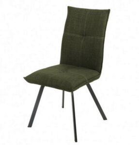 CHAISE ASCOT PIED METAL GRIS MAT ASSISE TISSU VERT SAPIN 45 X 64 X 95 CM