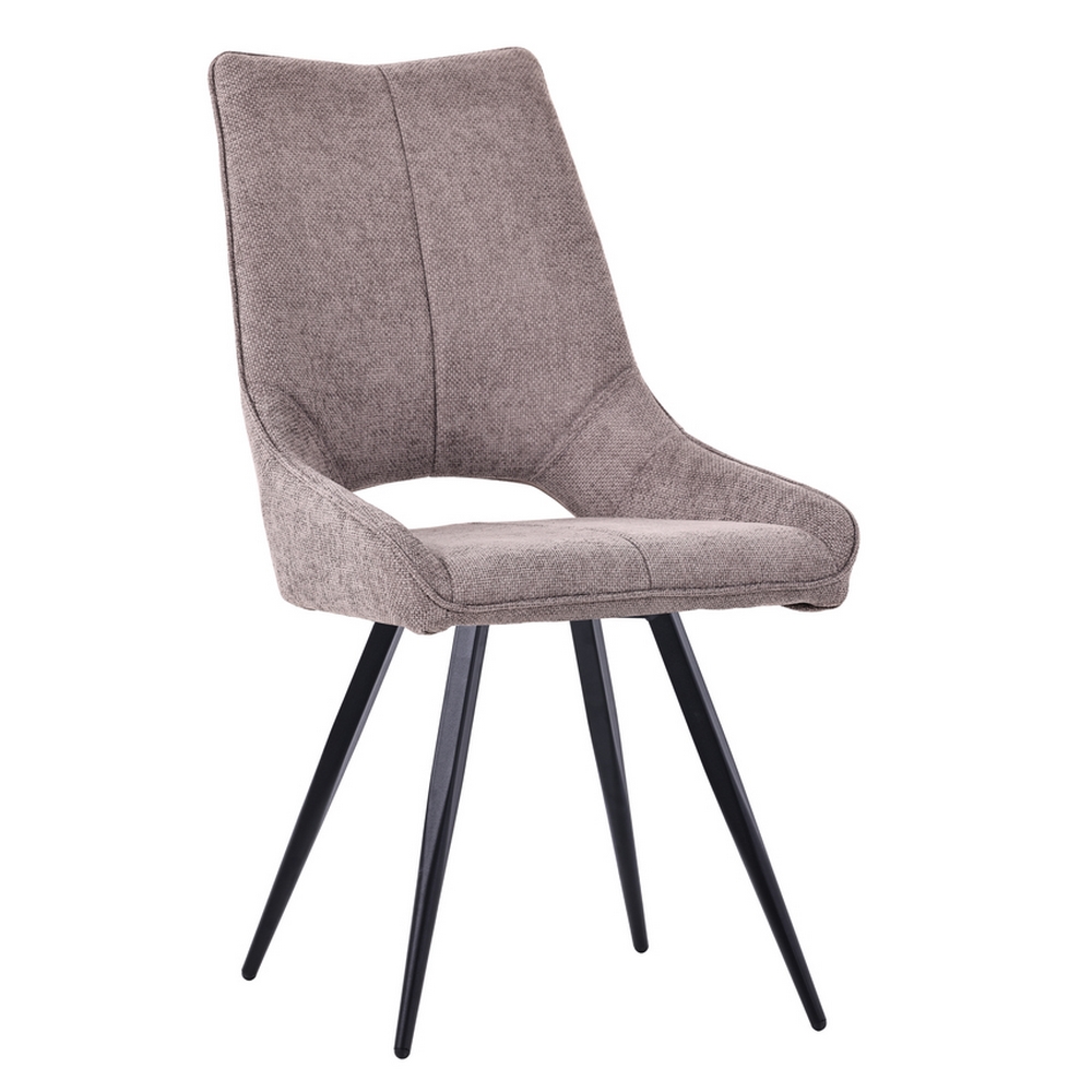 CHAISE STOCKHOLM PIEDS ANGULAIRE METAL NOIR ASSISE TISSU GRIS 51.5 X 62 X 95 CM - Photo N°1