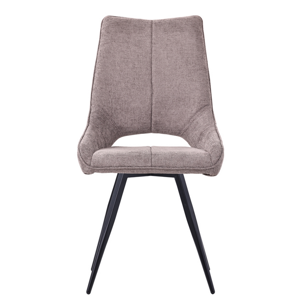 CHAISE STOCKHOLM PIEDS ANGULAIRE METAL NOIR ASSISE TISSU GRIS 51.5 X 62 X 95 CM - Photo N°5