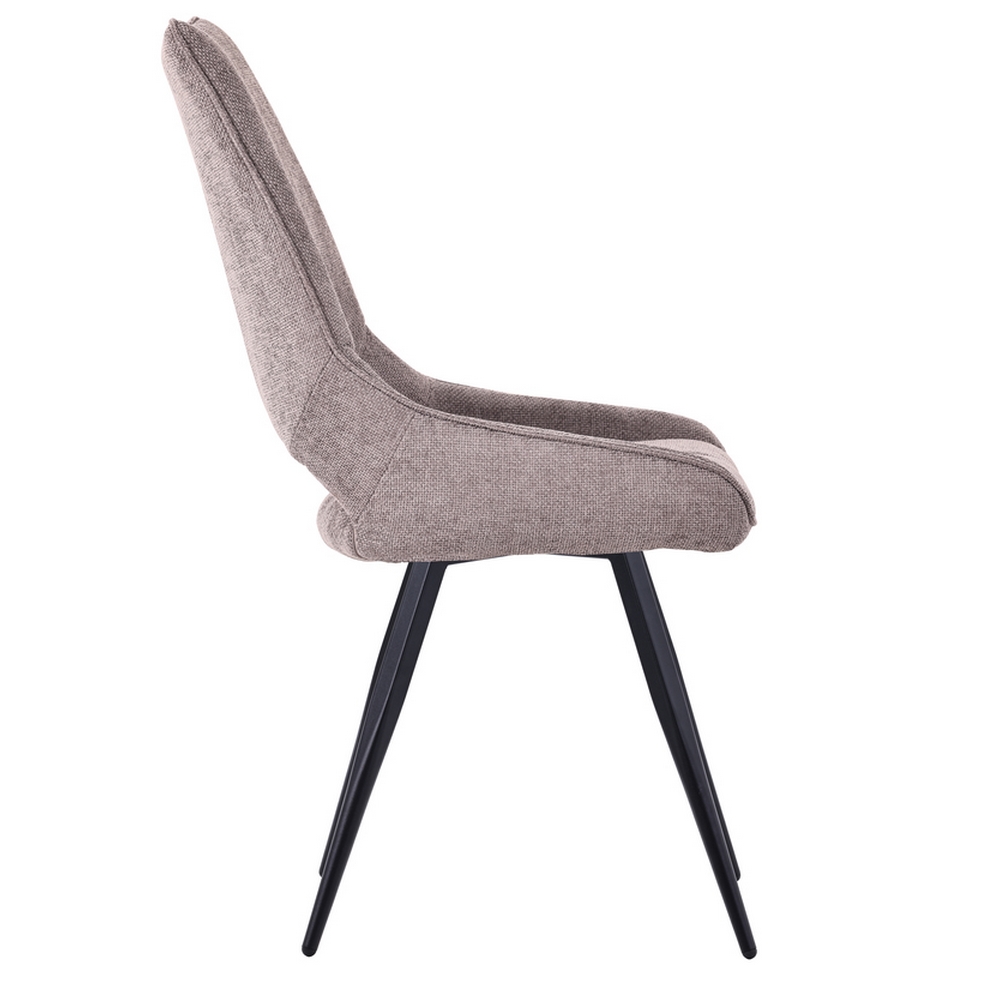 CHAISE STOCKHOLM PIEDS ANGULAIRE METAL NOIR ASSISE TISSU GRIS 51.5 X 62 X 95 CM - Photo N°4