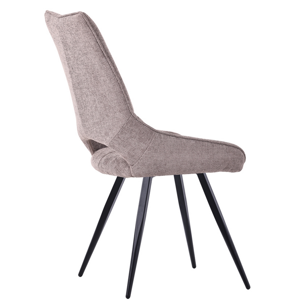 CHAISE STOCKHOLM PIEDS ANGULAIRE METAL NOIR ASSISE TISSU GRIS 51.5 X 62 X 95 CM - Photo N°3