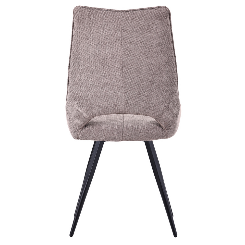 CHAISE STOCKHOLM PIEDS ANGULAIRE METAL NOIR ASSISE TISSU GRIS 51.5 X 62 X 95 CM - Photo N°2