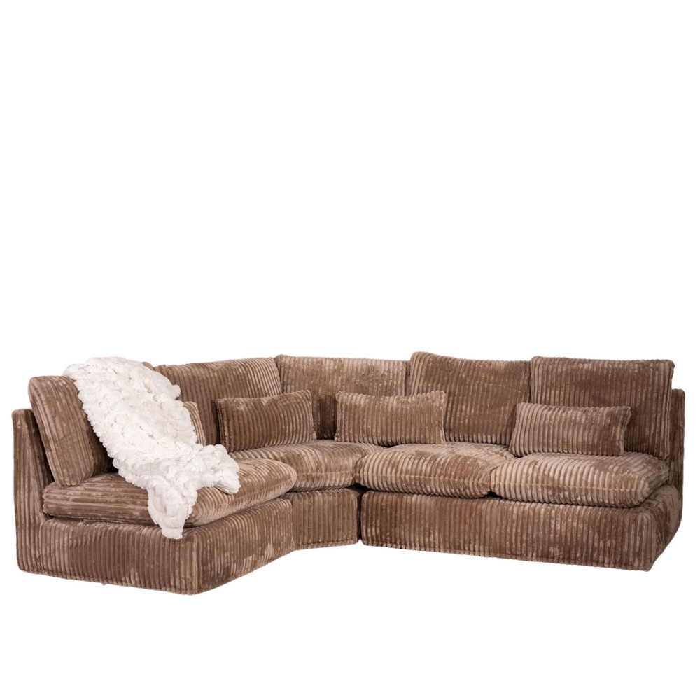 ANGLE PANORAMIQUE CANAPE MODULABLE KEDUSA TILIA CAMEL 91 X 91 X 105 CM - Photo N°5