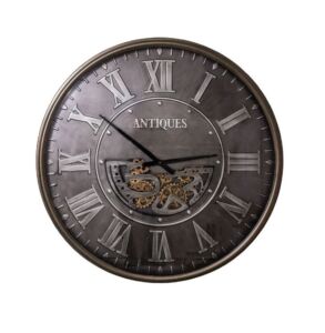 HORLOGE INDUSTRIELLE FER ASPECT PATINE ET VERRE 102 X 9 X 102 CM