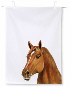 TORCHON DE CUISINE DECOR CHEVAL 100% COTON 50 X 70 CM