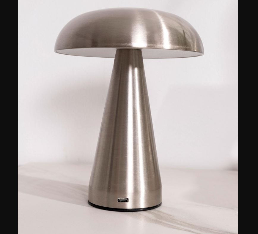 LAMPE PORTABLE METAL CHAMPAGNE SUR BATTERIE INTER TACTILE 19 X 20 X 19 CM - Photo N°6