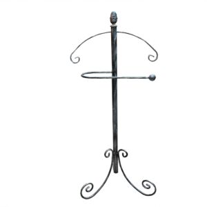 VALET DE CHAMBRE FER FORGE NOIR ET ARGENT 49 X 110 X 45 CM