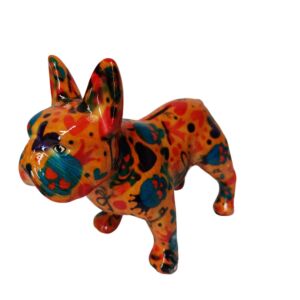 TIRELIRE BULLDOG FRANCAIS POMME PIDOU ORANGE