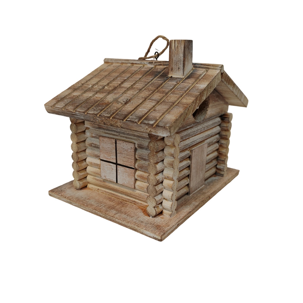 CABANE A OISEAUX BOIS ASPECT CHALET A SUSPENDRE 21 X 16.5 X 16 CM - Photo N°1