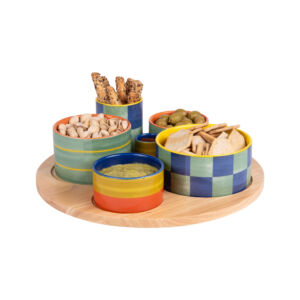 SERVICE APERITIF CAPRI 6 PIECES PLATEAU TOURNANT 31 CM
