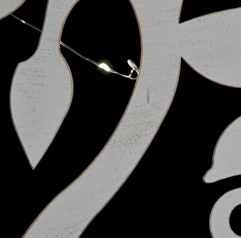 DECORATION MURALE RONDE EN METAL BLANC ARBRE DE VIE 99 CM - Photo N°6